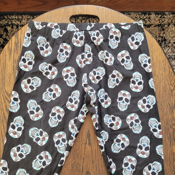 NOBO Black Day Of the Dead Full Length Leggings Size Junior's Large 11-13 NEW - Picture 2 of 4